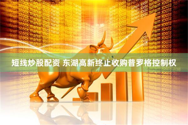 短线炒股配资 东湖高新终止收购普罗格控制权
